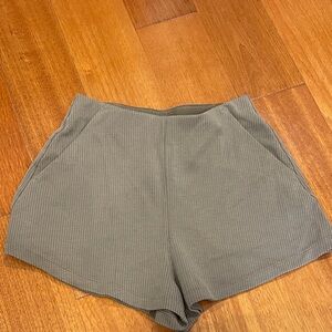 lululemon athletica High Waist Ribbed Olive Shorts